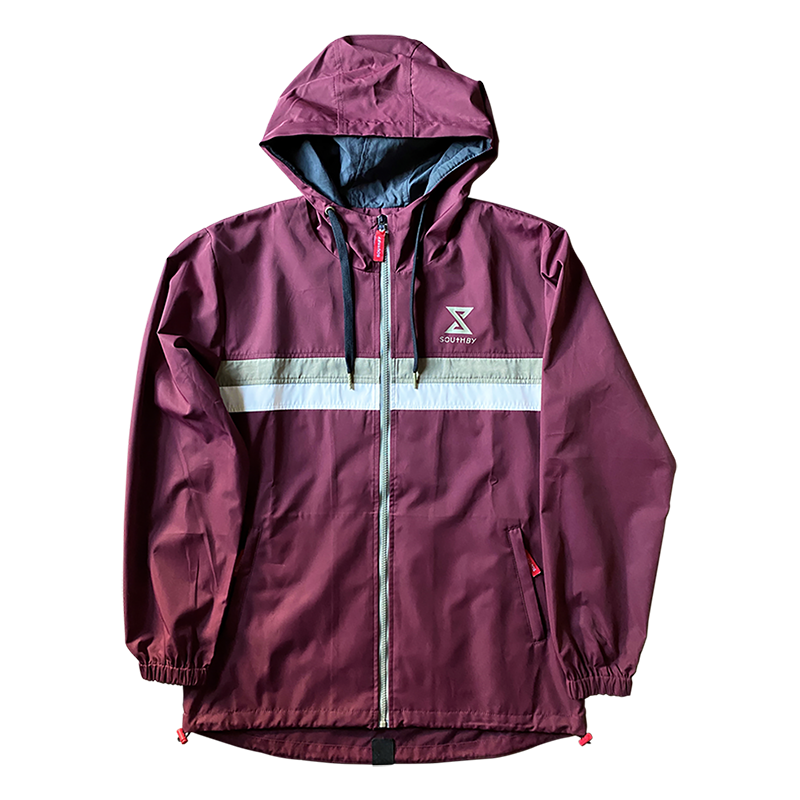 Focal Zip Through Shell Burgundy Gold White Southby